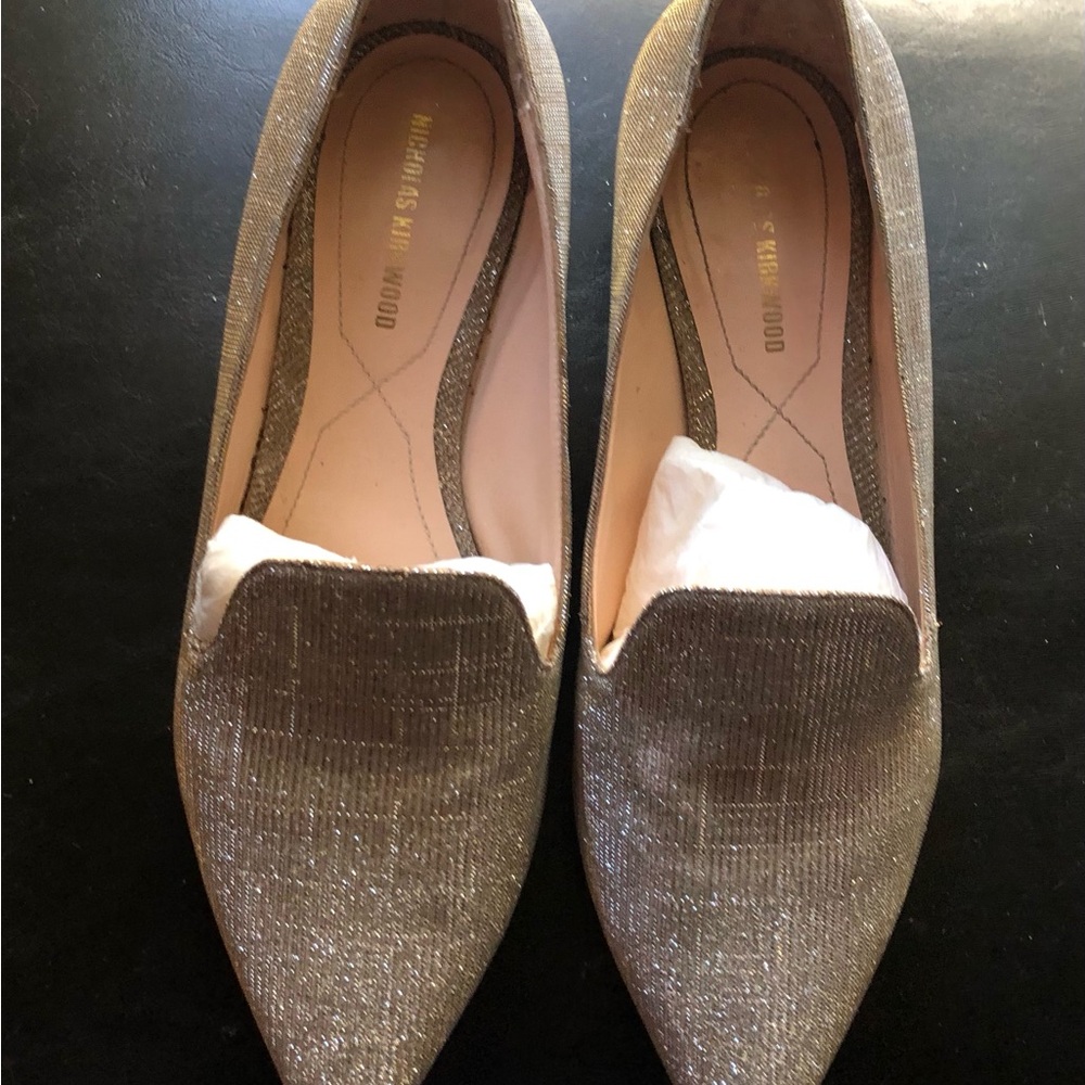 Nicholas Kirkwood Pearly Heel Lurex Loafers 36 1/2